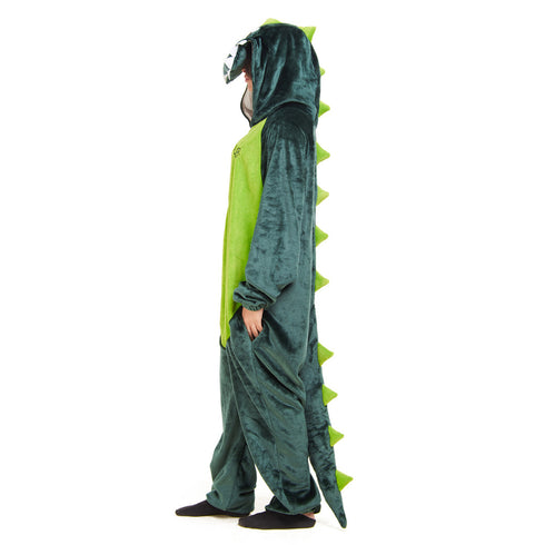 Snuggs Blanket Animal Onesie Dinosaur neon green